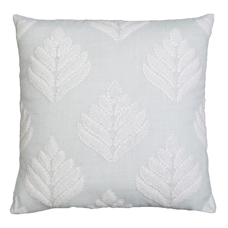 Grace Mitchell Light Blue Dimsey Embroidered Throw Pillow, 18" | At Home