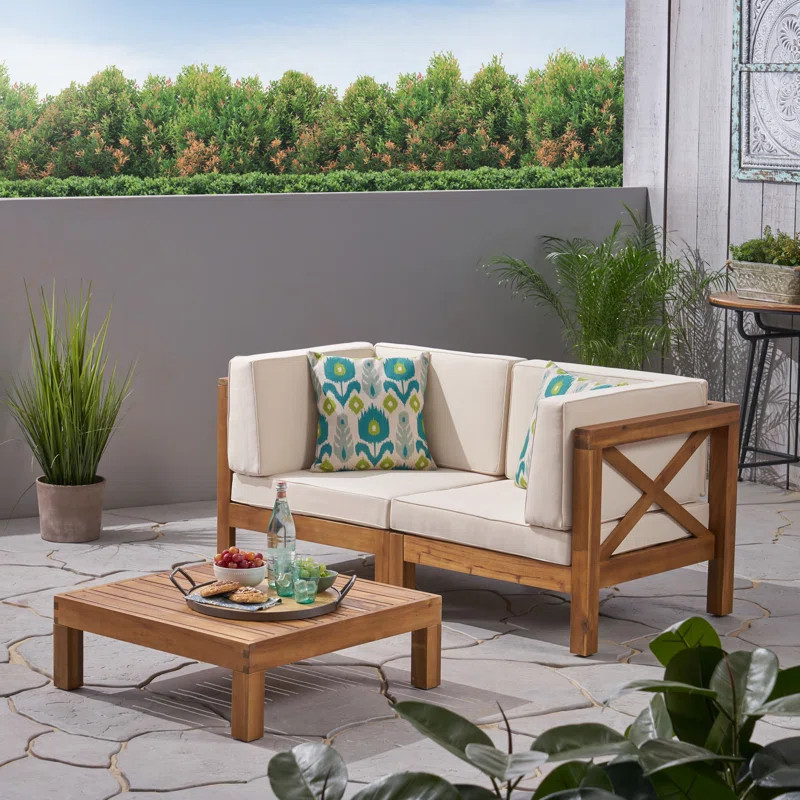 Acacia 2 - Person Patio Conversation Set with Cushions | Wayfair North America