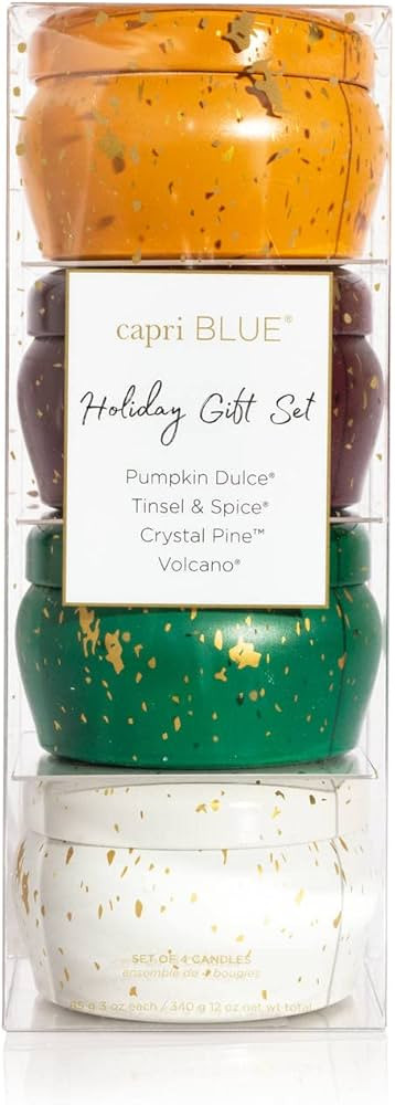 Amazon.com: Capri Blue Glimmer Candle Holiday Gift Set - Volcano, Crystal Pine, Pumpkin Dulce, Ti... | Amazon (US)