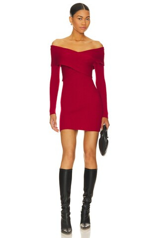 Line & Dot Karrie Dress in Burgundy from Revolve.com | Revolve Clothing (Global)