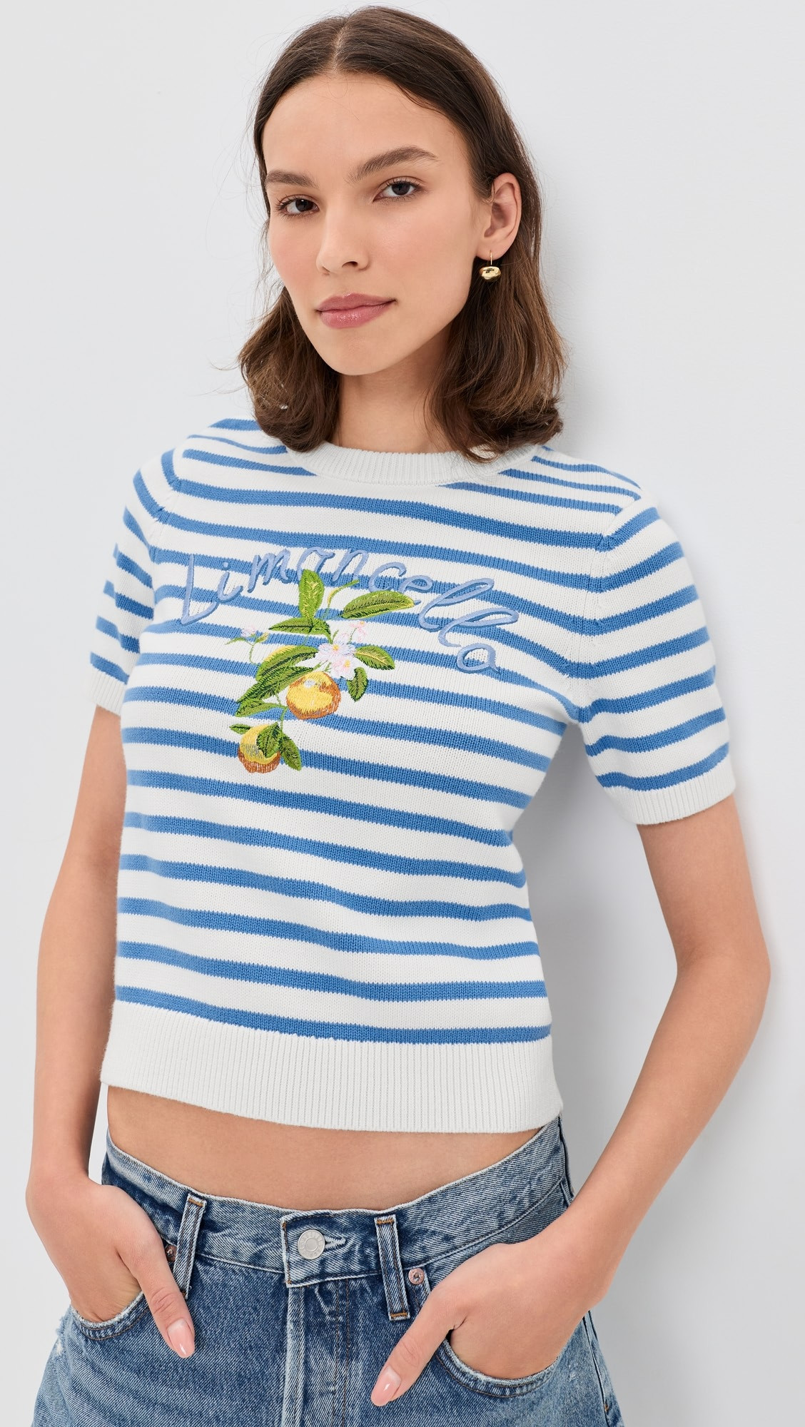Striped Lemon Short Sleeve Sweater | Shopbop