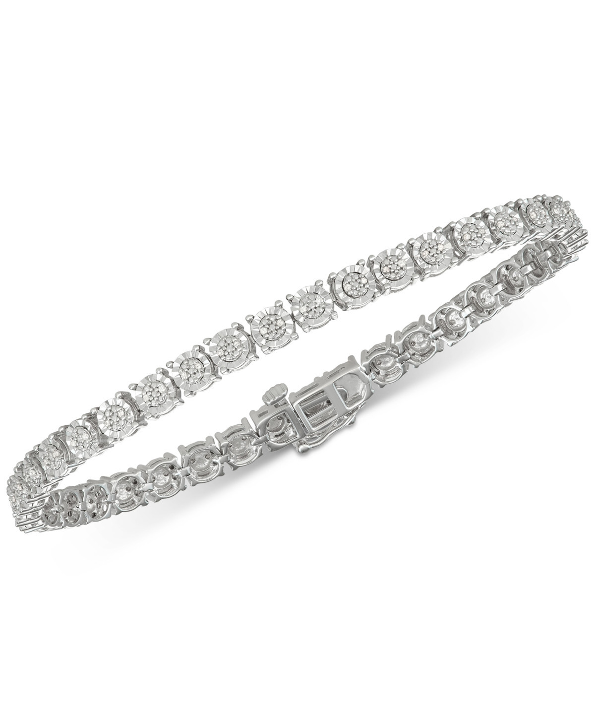 Diamond Tennis Bracelet (1/4 ct. t.w.) in Sterling Silver - Sterling Silver | Macy's