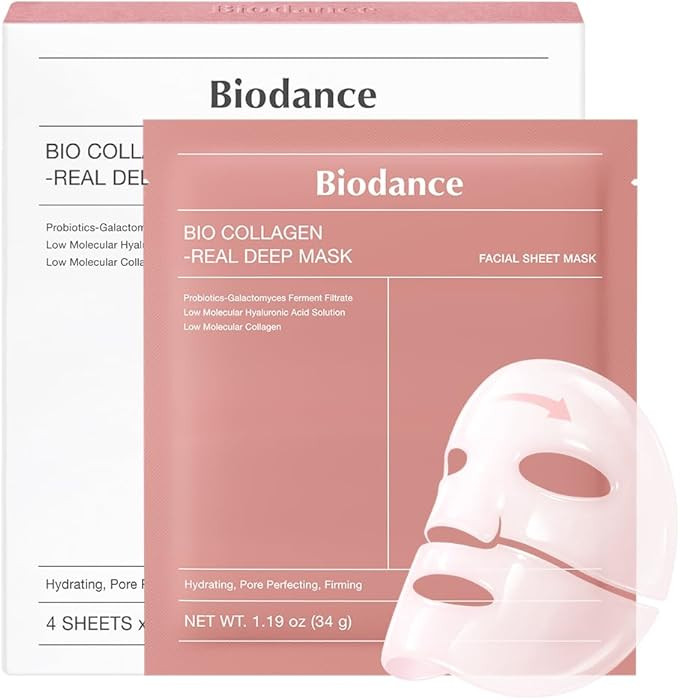 BIODANCE Bio-Collagen Real Deep Mask, Hydrating Overnight Hydrogel Face Mask, Pore Minimizing, El... | Amazon (US)