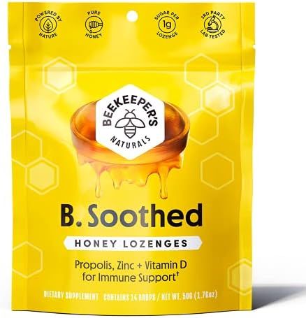 Beekeepers Naturals B.Soothed Honey Cough Drops - Immune Support with Vitamin D, Zinc and Propoli... | Amazon (US)