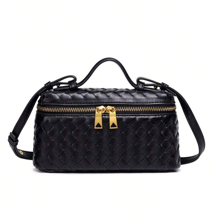 Rejolly Top-Handle Pouch Handbag For Women Woven Leather Vanity Case Designer Crossbody Bag Quiet Luxury Purse | SHEIN