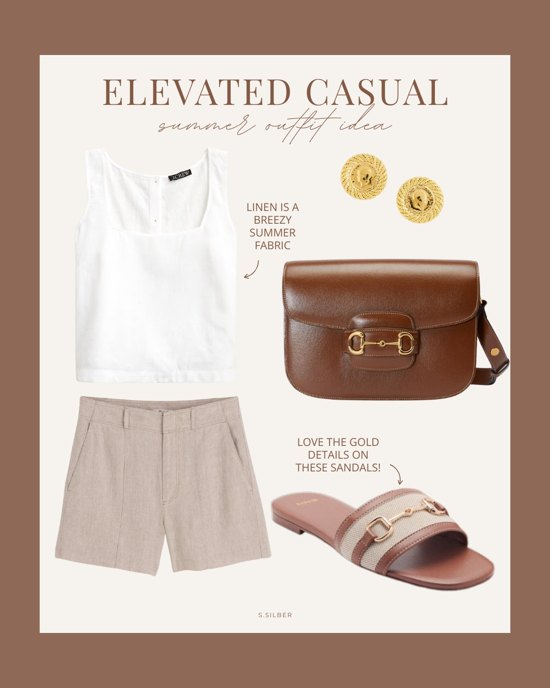 This look is casual but has elevated features like linen, leather, and gold accents. The slides tie it all together!

summer outfit ideas, vacation, J.Crew, Madewell, Amazon, Nordstrom, Stefana Silber 

 #LTKSummerEdit #LTKSeasonal #LTKFindsUnder100