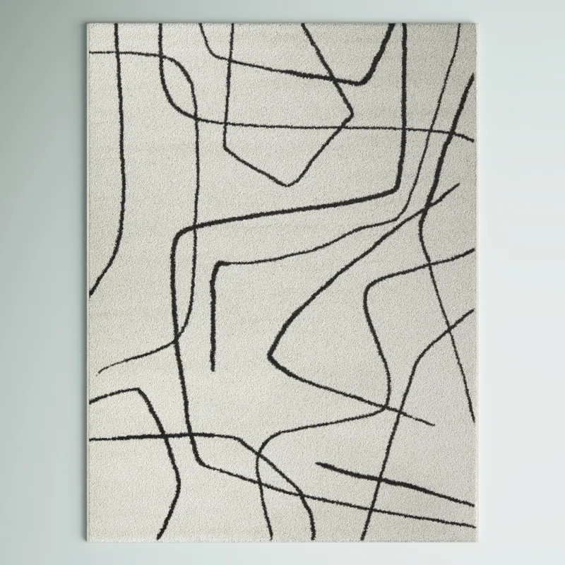 Goodrow Abstract Mustard/White Area Rug | Wayfair Professional