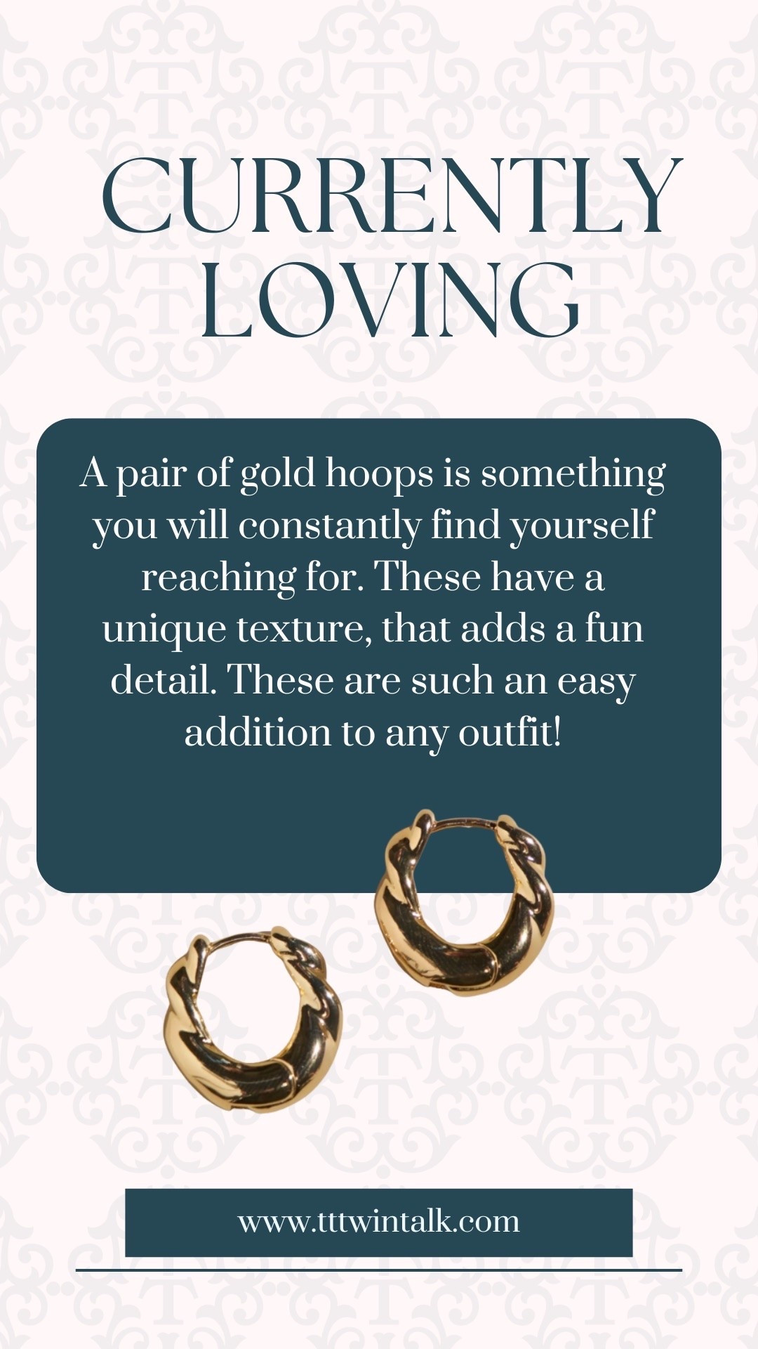 A pair of gold hoops is something you will constantly find yourself reaching for. These have a unique texture, that adds a fun detail. These are such an easy addition to any outfit!

#LTKSeasonal #LTKOver40 #LTKMidsize