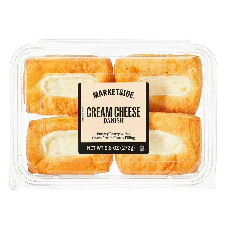 Marketside Cream Cheese Danish Baked Pastry, 9.6 oz, 4 Count | Walmart (US)
