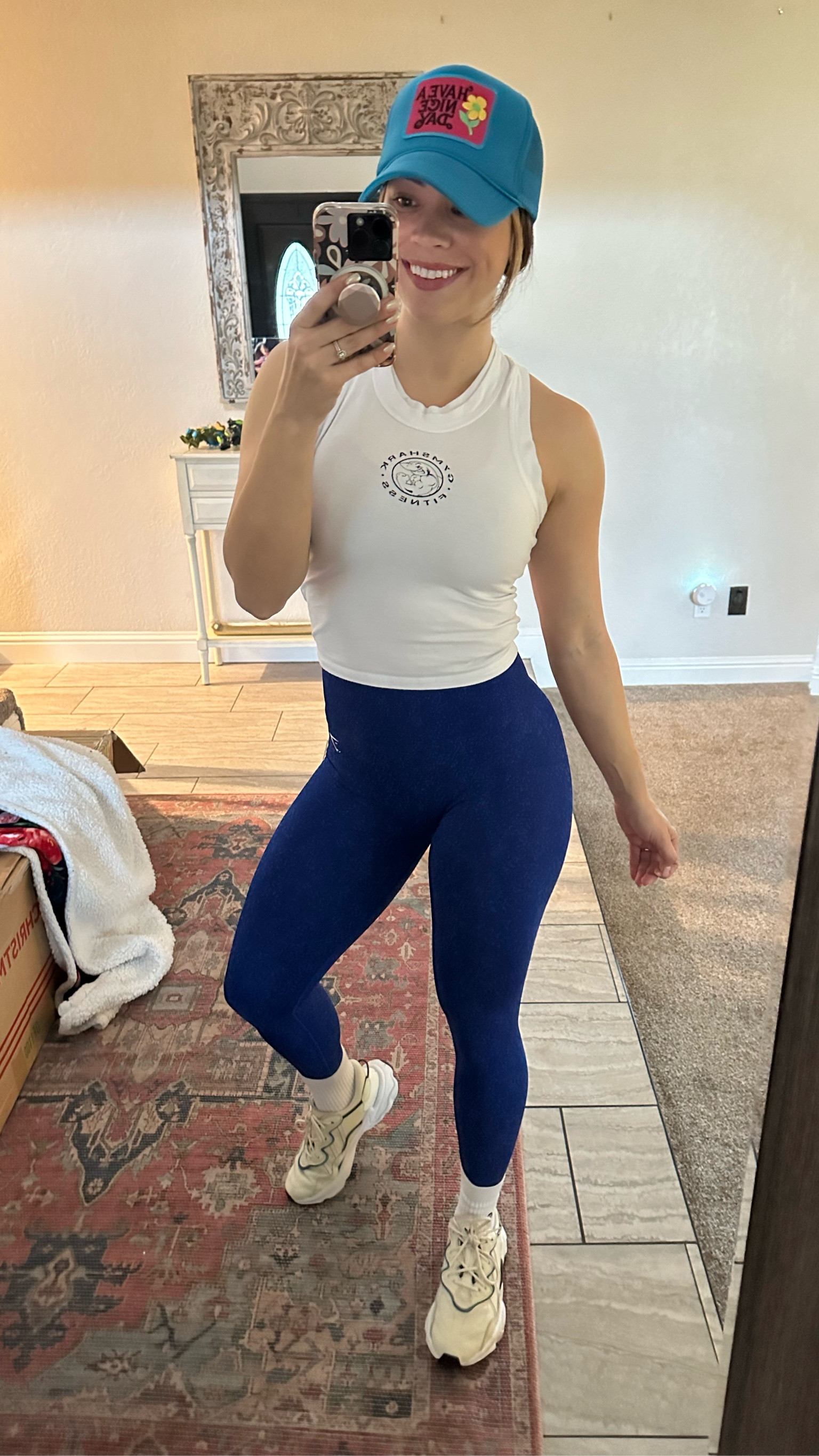 I’ve worn these on repeat leggings and tank on repeat. Such good quality #gymshark