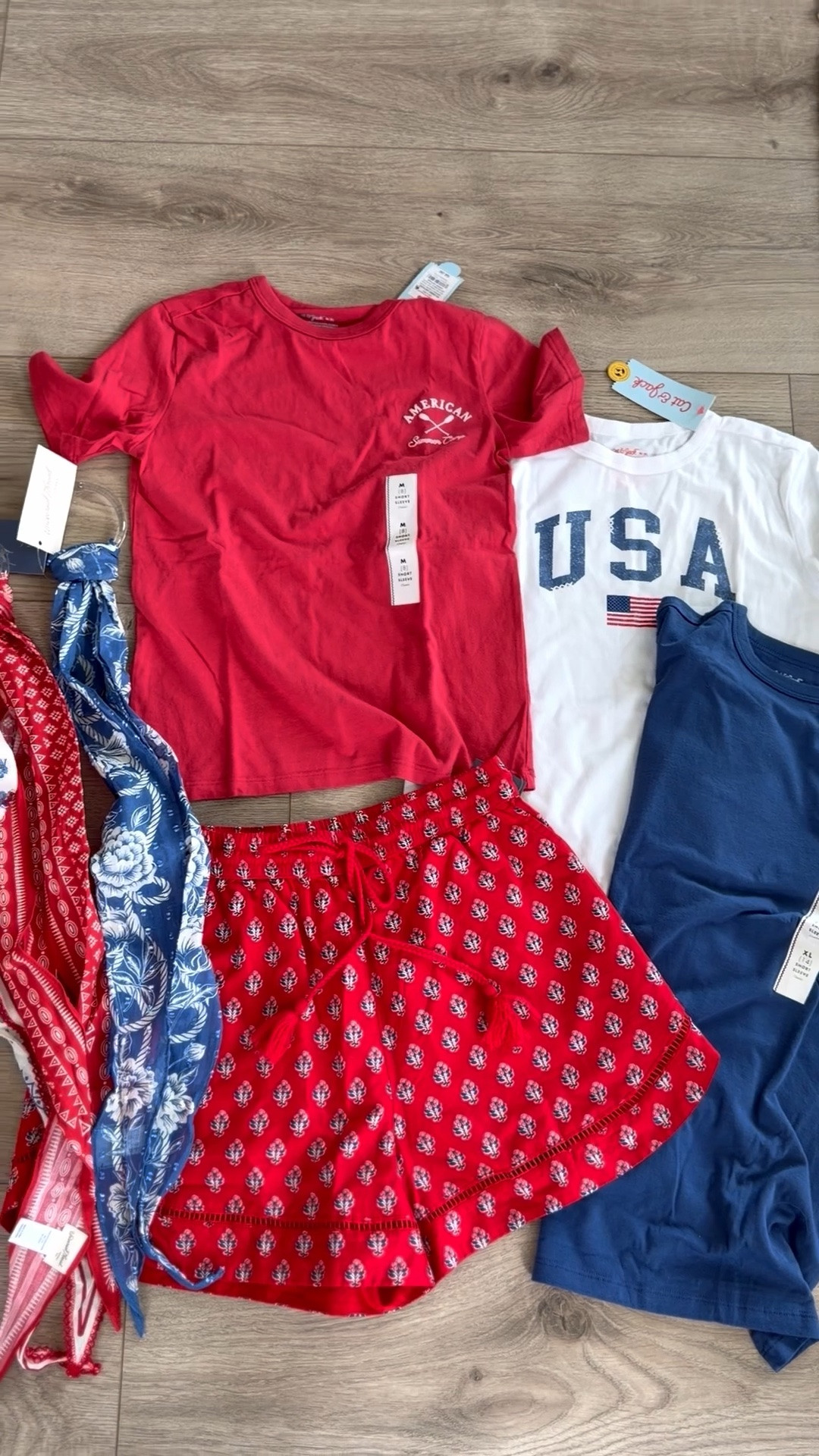 New Target finds! I bought these USA shirts for the boys and these block print shirts for myself! Also found these cute bag scarves.

#LTKSeasonal #LTKKids