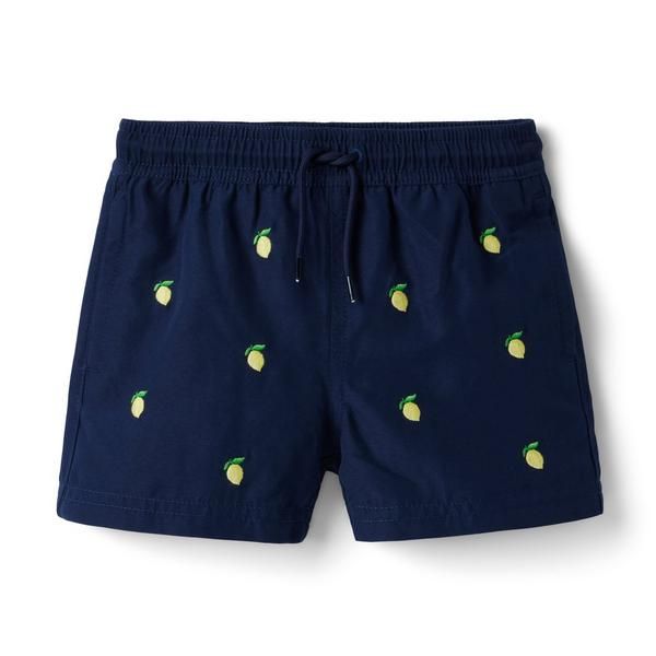 Embroidered Lemon Recycled Swim Trunk | Janie and Jack