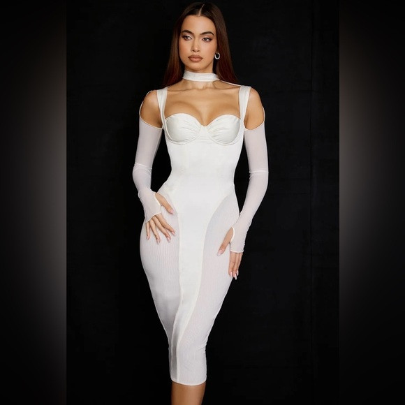 House of CB Talika Ivory corset midi dress, Plus cup! | Poshmark