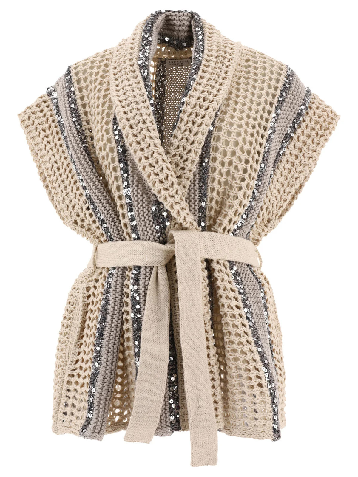 Brunello Cucinelli Sequin Embellished Knitted Gilet | Cettire Global