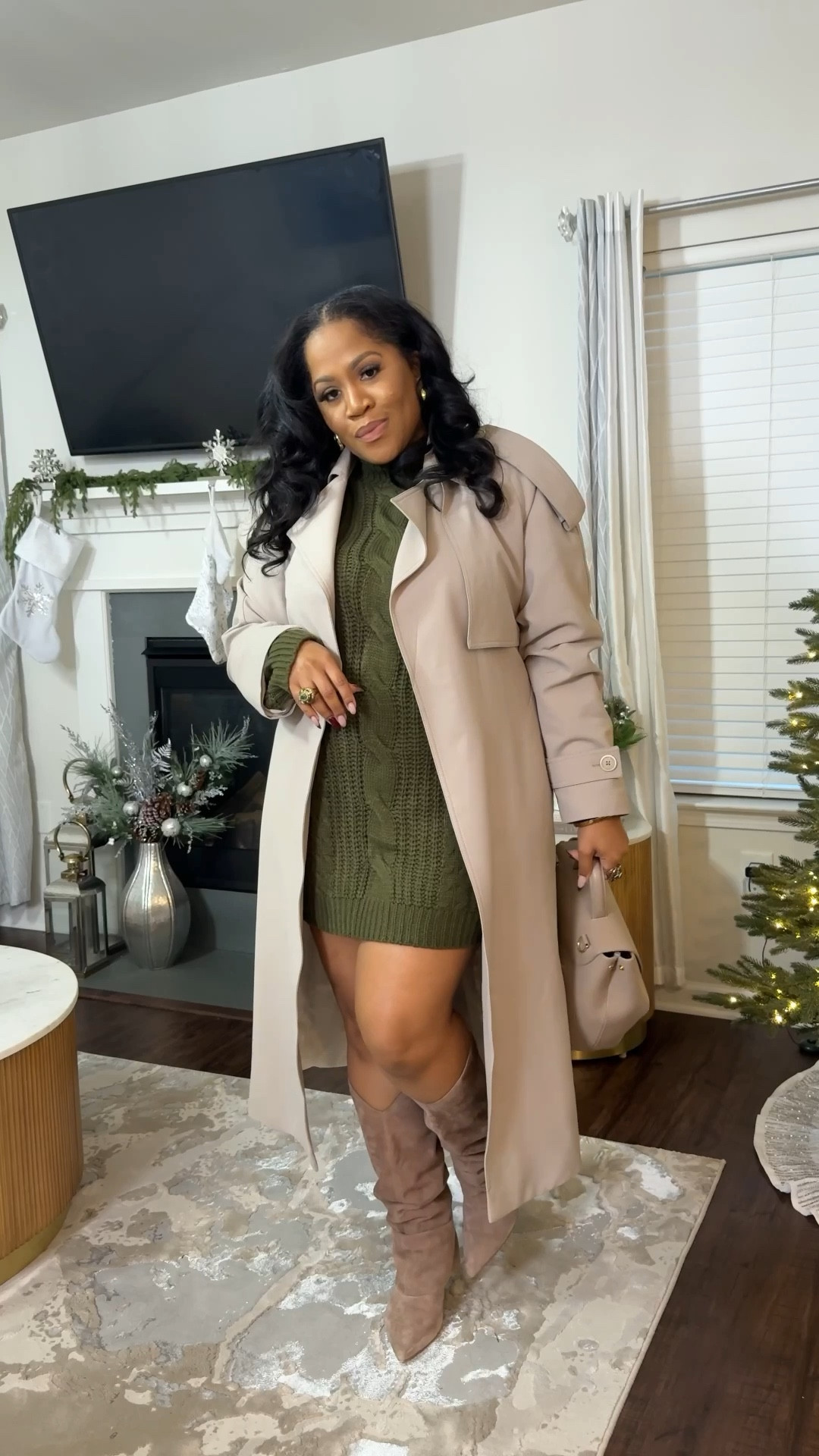 Holiday Night Out with my Sis. 
Tagged similiar styles in dress. Boots are Marc fisher from last year new styles same color.
Lip is peachy nude liner Cool Brown. 