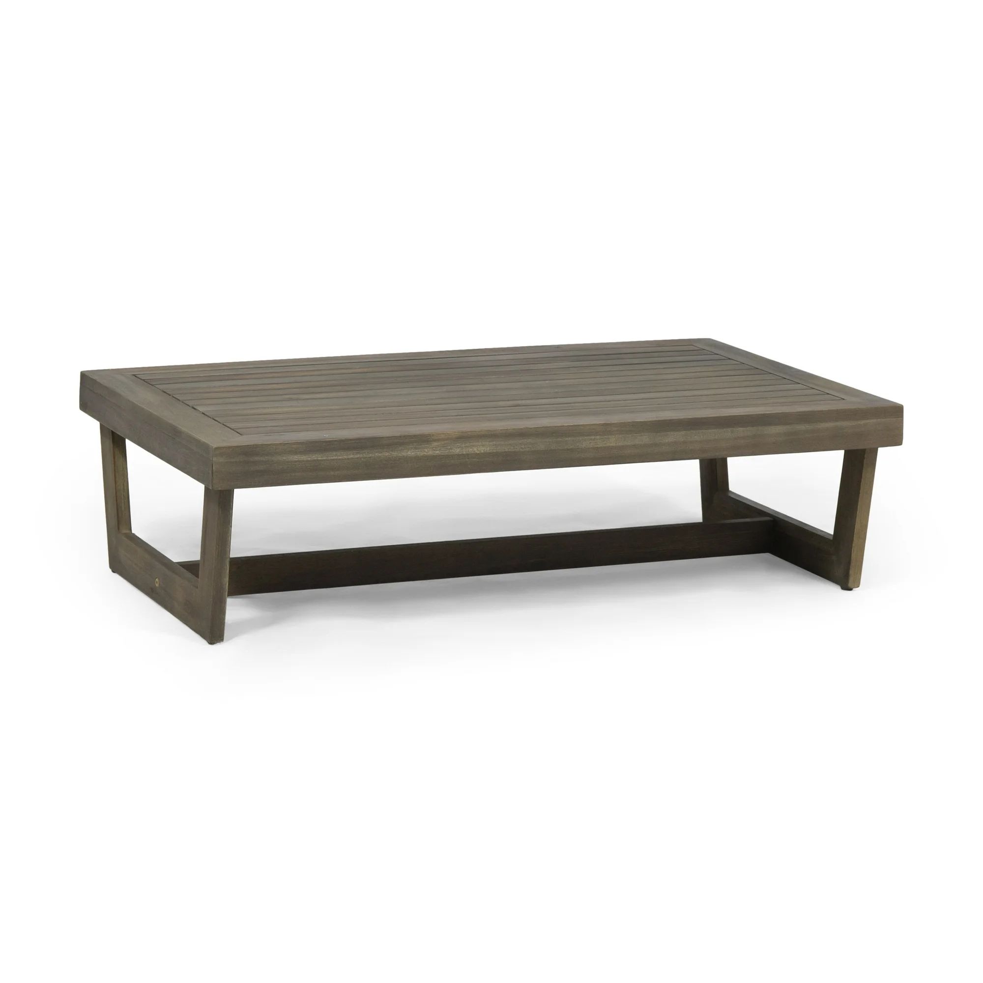 Hannah Outdoor Acacia Wood Coffee Table, Gray - Walmart.com | Walmart (US)