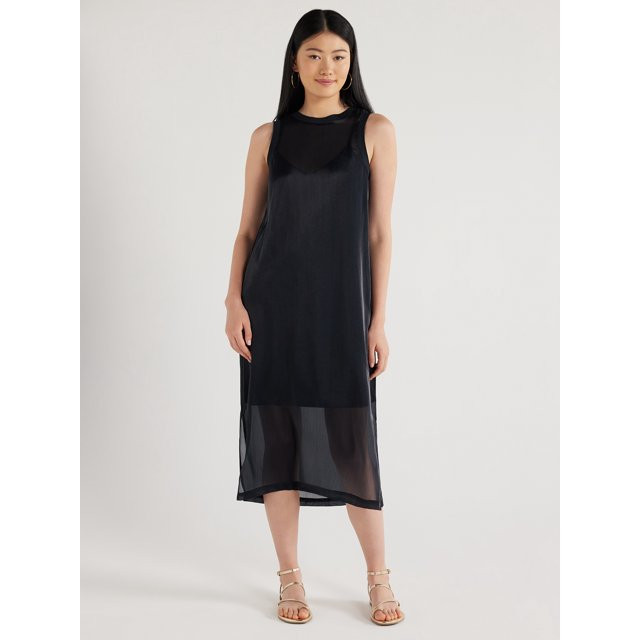 Scoop Women’s Sheer Dress, Sizes XS to XXL | Walmart (US)