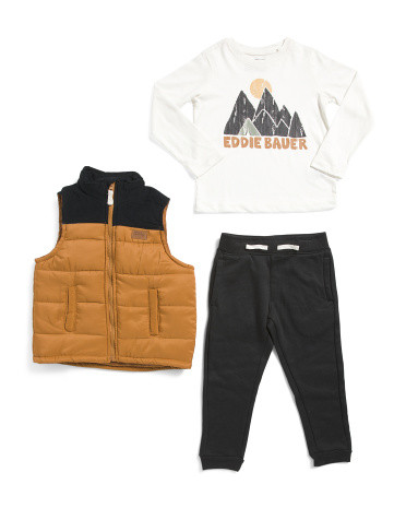 Boys 3pc Vest With Matching Shirt And Joggers Set | Marshalls