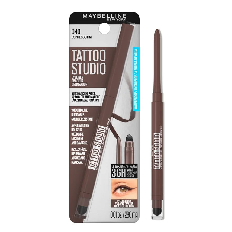 Maybelline Tattoo Studio Smokey Gel Pencil Eyeliner, Smokey Brown | Walmart (US)