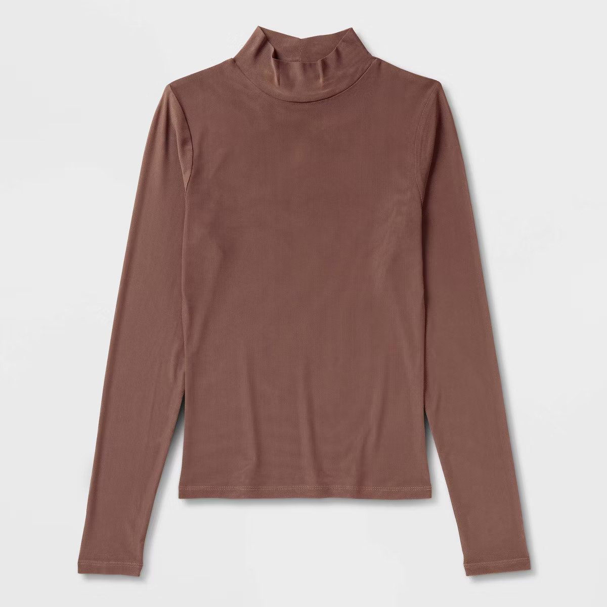 Women's Slim Fit Long Sleeve Mock Turtleneck T-Shirt - Wild Fable™ Brown S | Target