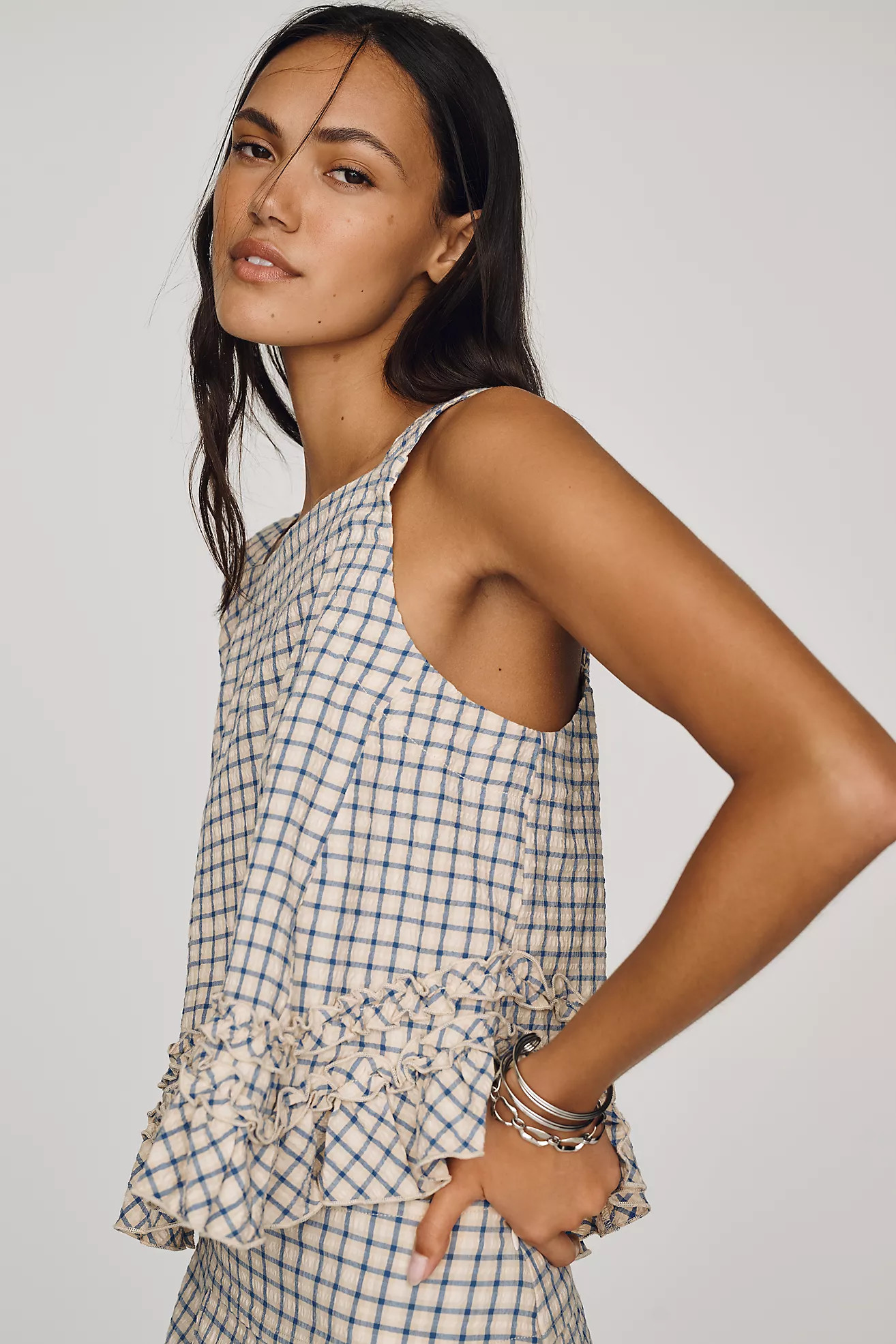 Maeve Ruffle Hem Swing Top | Anthropologie (US)