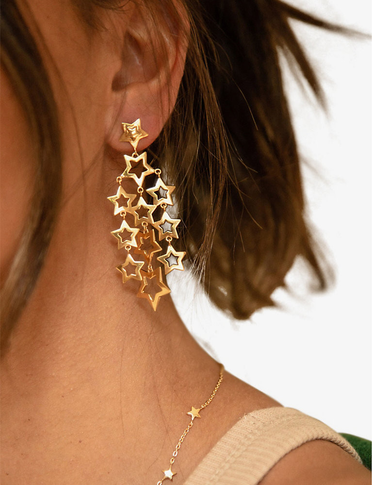 Dinny Hall Estella 22ct yellow gold-plated vermeil sterling silver chandelier earrings | Selfridges