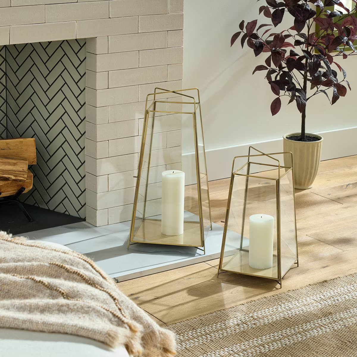 20" Brass Finish Lantern Large - Hearth & Hand™ with Magnolia | Target