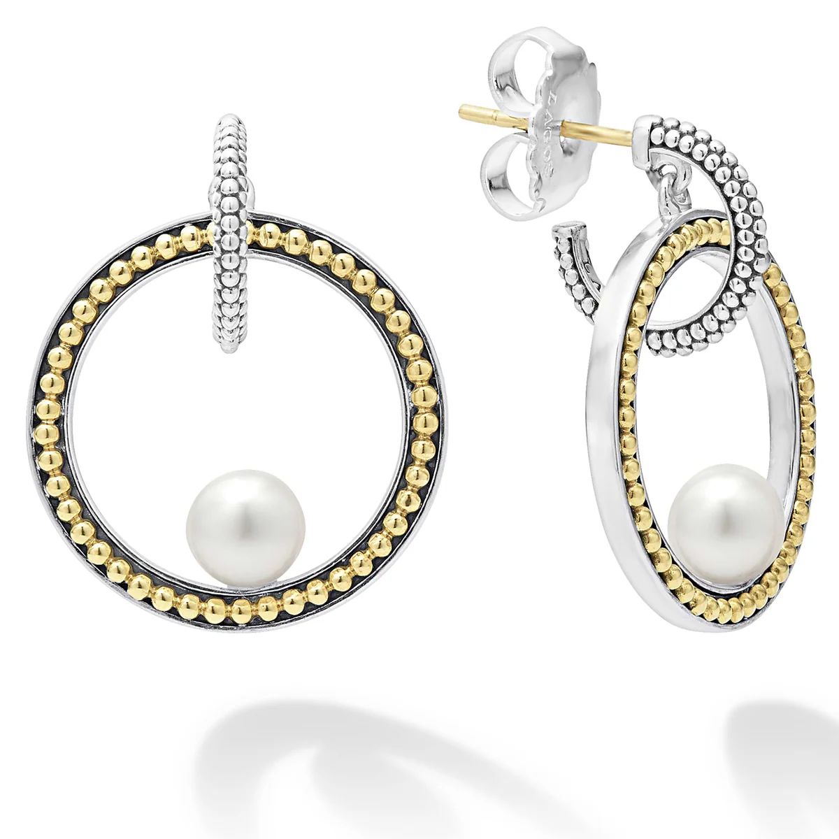 Luna Caviar Pearl Drop Earrings | LAGOS