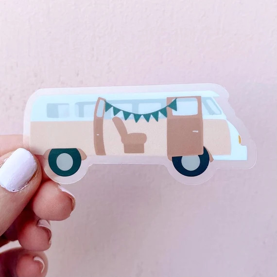 Pink Camper Sticker | Camper Decal | Glamper Sticker | Glamping Sticker | Glamping Decal | Happy ... | Etsy (US)
