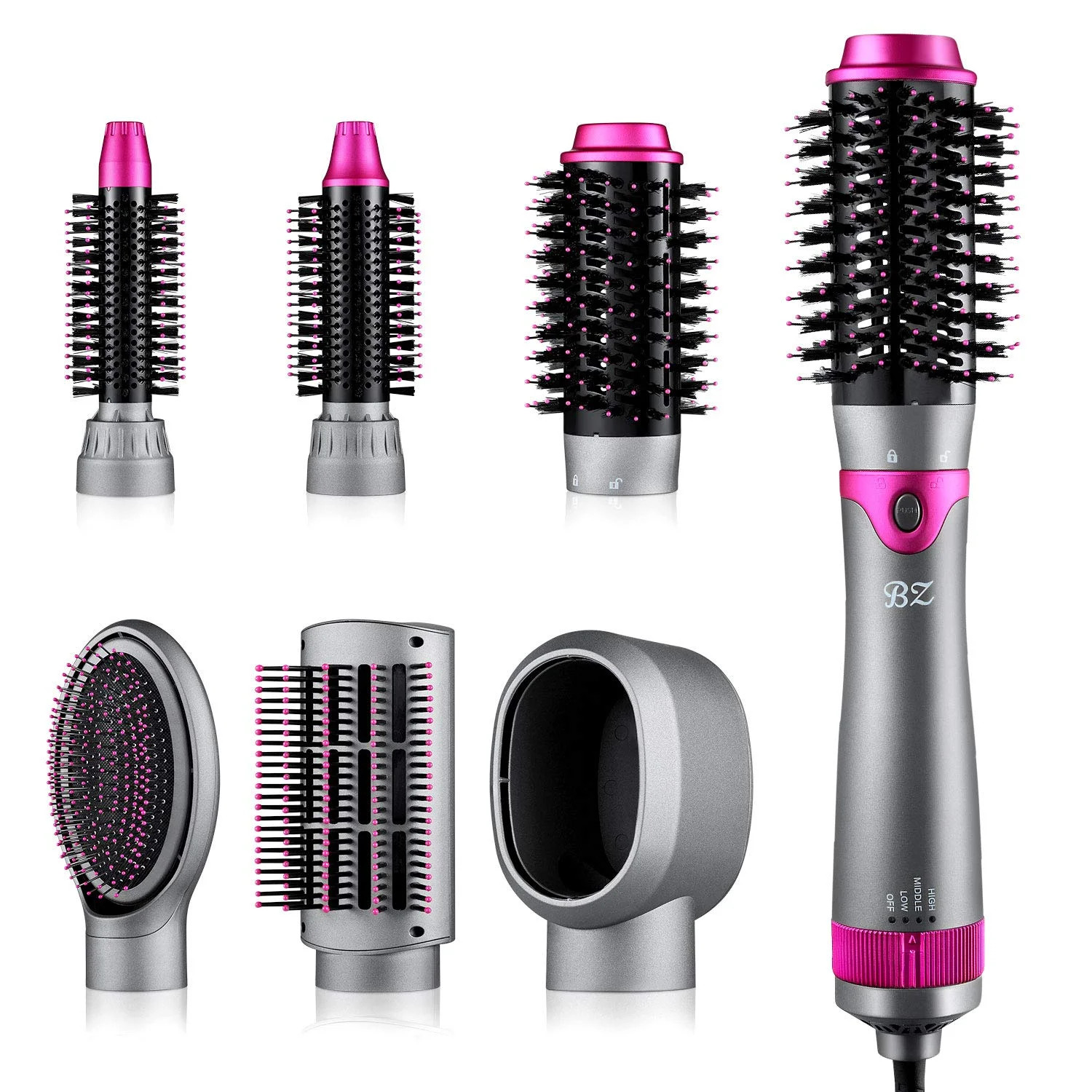 6 in 1 Hair Dryer Brush and Volumizer, Detachable Hair Dryer Styler, One-Step Hot Air Brush for S... | Walmart (US)