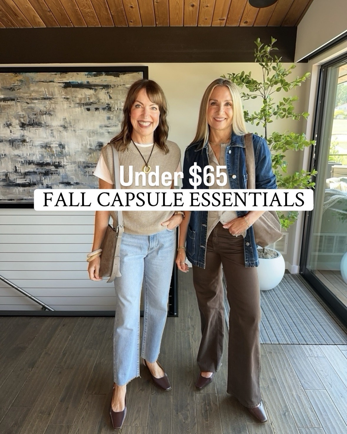 Things that have earned a place in our fall closets!  Not only are they affordable, they’re also versatile, high quality, and modern without being too trendy. The ideal outfit makers!
🍂Sweater vest: a hero piece that you can wear year round! Layer under, layer over, or wear alone. 
🍂Straight leg jeans: can’t believe these aren’t designer! Less than $50 for the jeans you’ll wear the most all season!
🍂Chore jacket: the denim jacket update you need! Looks cool with everything from pants to dresses. 
🍂Brown jeans: this season’s hottest color! These are sold out, but we’ve linked similar. 
🍂Cashmere tee: same notes as the sweater vest, but even cozier. 
🍂Crop cardigan: the boxy shape, the statement buttons…this cardigan has so much personality and it just always works. 
🍂Barrel jeans: they’re not going anywhere so at this price you can afford to give them a try!
🍂French terry set: the most polished sweats set—ultra comfy without looking like you’re wearing pajamas! 

We’re both 5’6” and wear small in tops and 26/27 in jeans

#LTKSeasonal #LTKOver40 #LTKootd