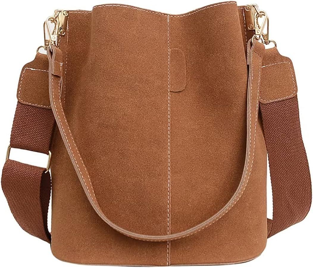 EDIWER Bucket Bag for Women Girls Designer Shoulder Bag Large Capacity Handbag Leather Crossbody ... | Amazon (US)
