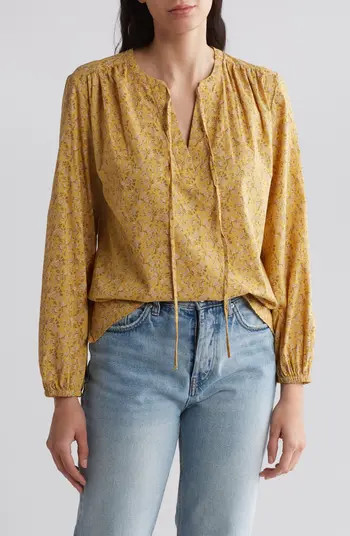 Melrose and Market Long Sleeve Tie Neck Top | Nordstromrack | Nordstrom Rack