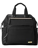 Skip Hop Diaper Bag Backpack: Mainframe Large Capacity Wide Open Structure with Changing Pad & Stroller Attachement, Black with Gold Trim | Amazon (US)