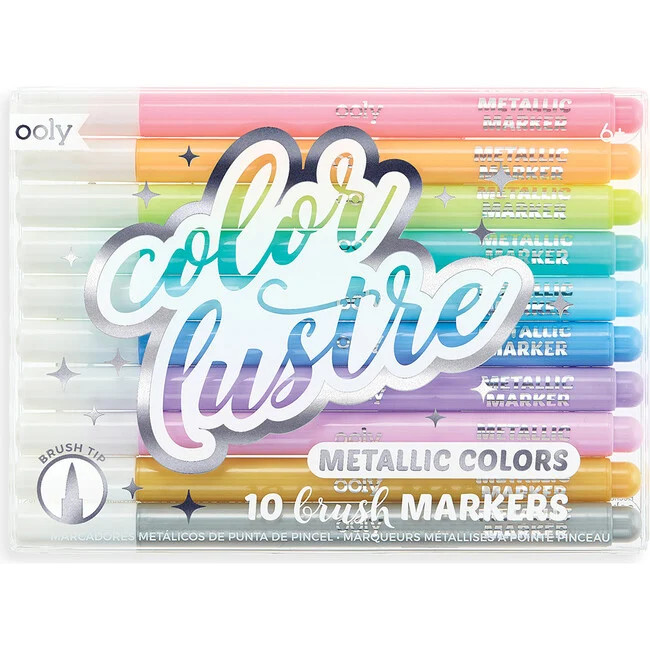 Color Lustre Metallic Brush Markers | Maisonette