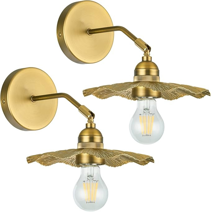 PASSICA DECOR Wall Sconces Set of Two 2 Pack 180 Degree Adjustable Vintage Metal lamp with Antiqu... | Amazon (US)
