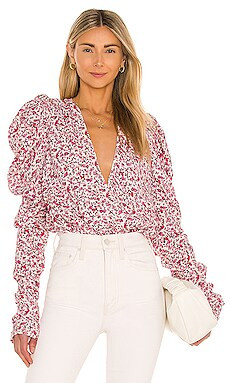 AFRM Danna Bodysuit in Blush Pink Ditsy from Revolve.com | Revolve Clothing (Global)