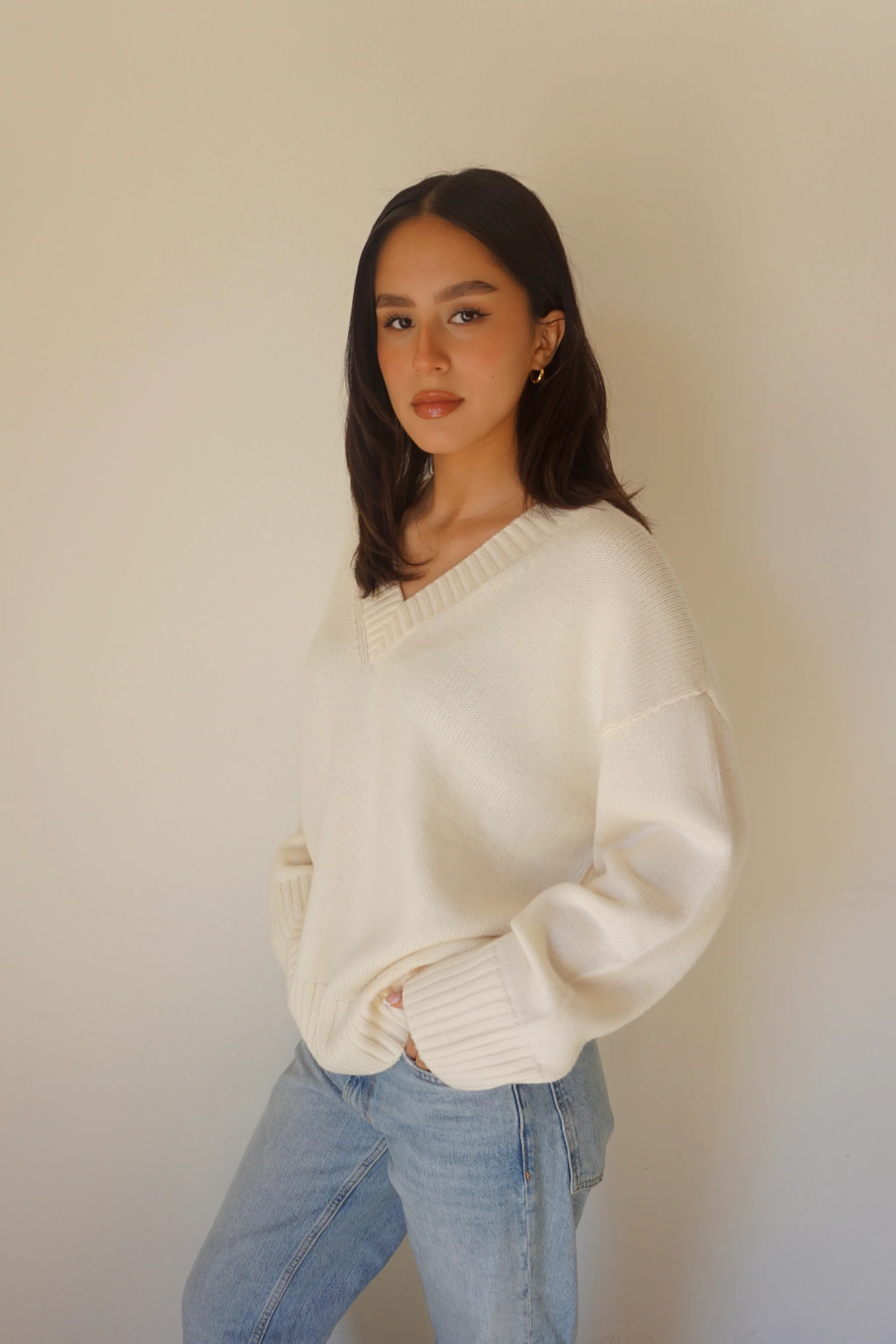 V KNIT // BONE | SOTE The Label