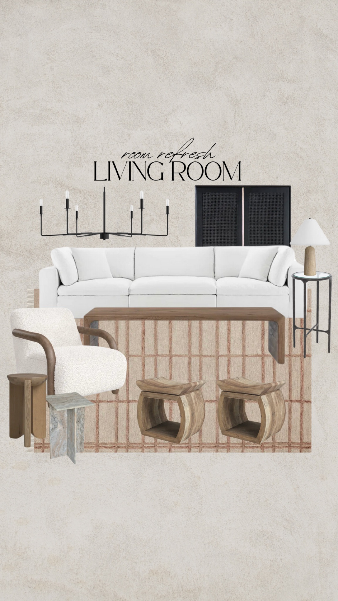 Living room refresh from Wayfair. Cloud couch dupe, white couch, sectional sofa, modular, oak coffee table, wood ottoman, boucle chair, marble table, black chandelier

#LTKsalealert #LTKhome #LTKSeasonal