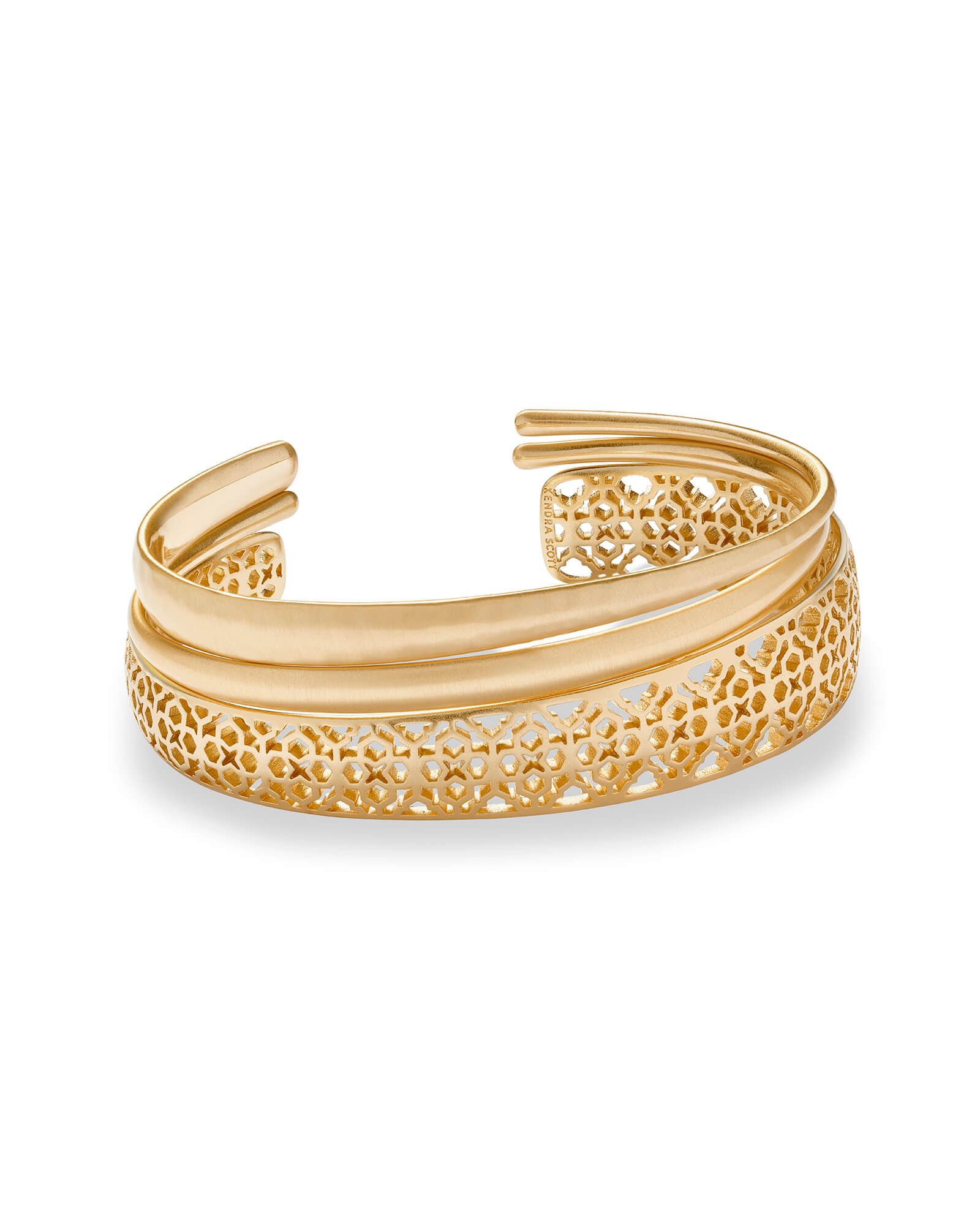 Tiana Gold Pinch Bracelet Set in Gold Filigree | Kendra Scott