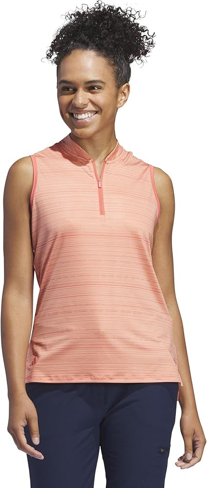 adidas Women's Ultimate365 Stripe Sleeveless Polo Shirt | Amazon (US)