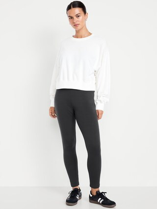High-Waisted Fleece-Lined Ankle Leggings | Old Navy (US)