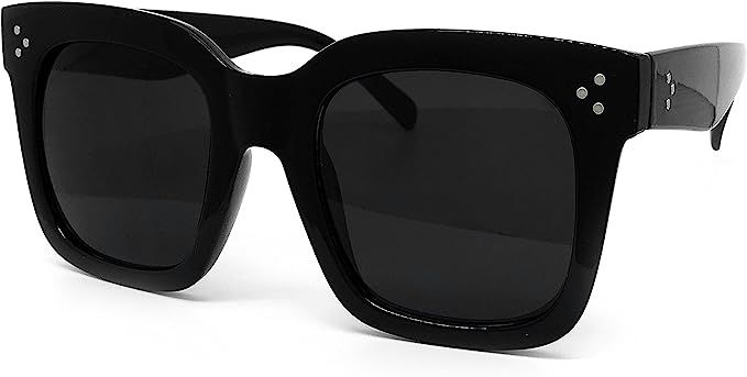 O2 Eyewear 1762 Premium Oversize XXL Women Men Style Fashion Mirror Tint Sunglasses | Amazon (US)