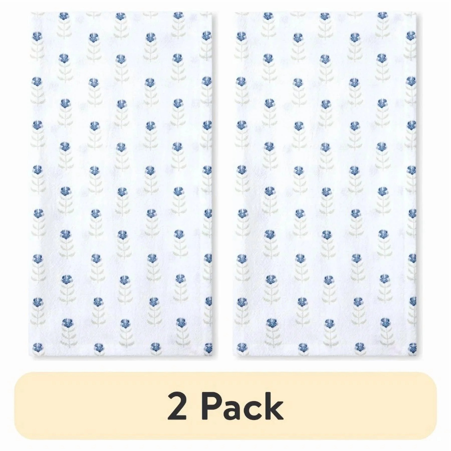 (2 Pack) Beautiful Blue Flour Sack Kitchen Towel | Walmart (US)