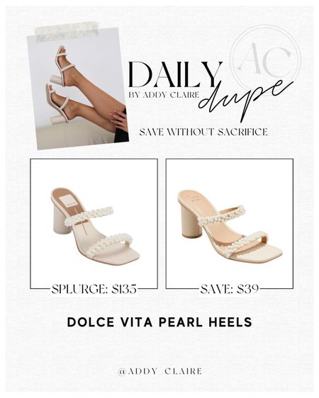 Daily Dupe: Dolce Vita Pearl Heels🤍
#designerdupe #springfootwear #womensheels #sale #amazonfinds

#LTKunder50 #LTKshoecrush #LTKsalealert