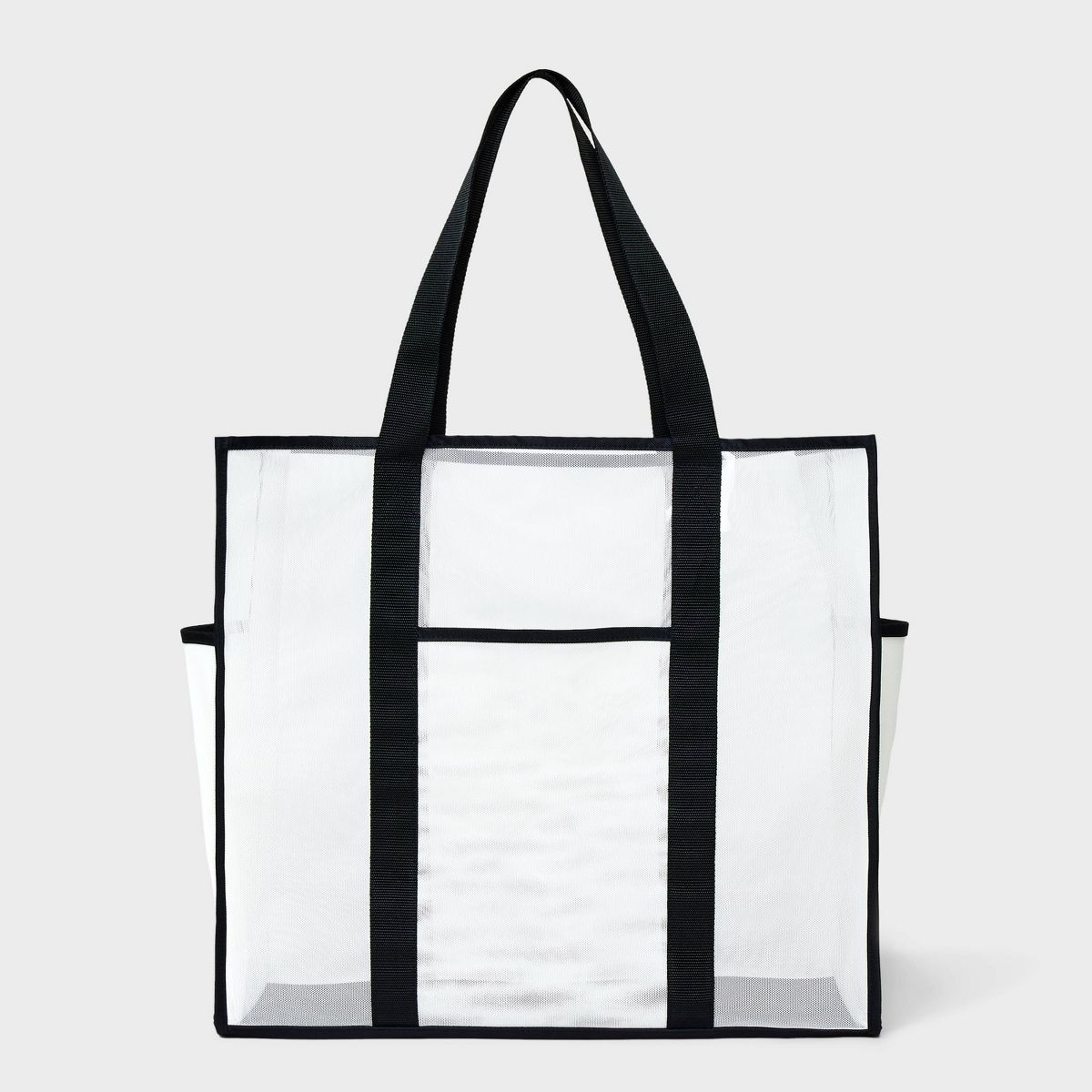 Mesh Tote Handbag - Shade & Shore™ White/Black | Target