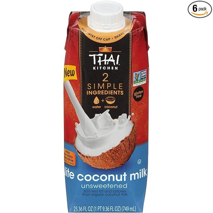 Thai Kitchen Lite Coconut Milk (Resealable, Dairy Free, Simple Ingredients, Unsweetened), 25.36 f... | Amazon (US)