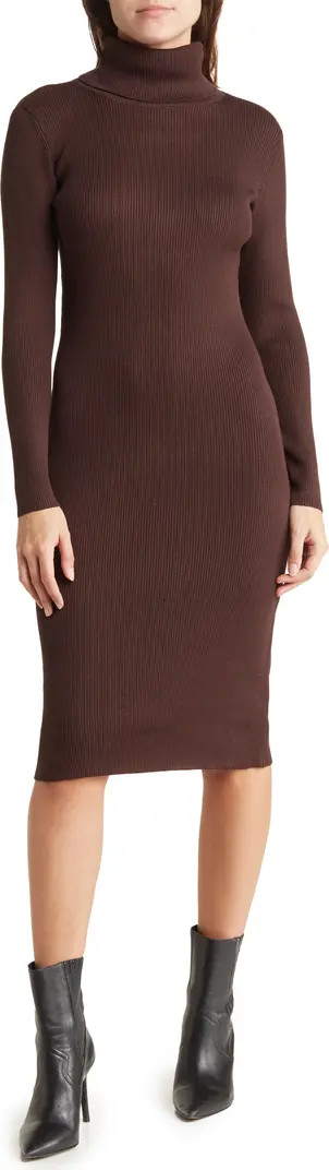 Nina Leonard Turtleneck Ribbed Midi Sweater Dress | Nordstromrack | Nordstrom Rack