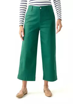 Crown & Ivy™ Women's Coated Crop Wide Leg Pants | Belk
