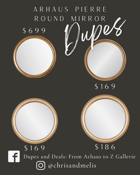 Arhaus Pierre Round Mirror dupes! These would look so pretty in a bedroom or over an entryway table!

Entryway decor, entryway styling, bedroom decor, bedroom design. 

#LTKsalealert #LTKhome